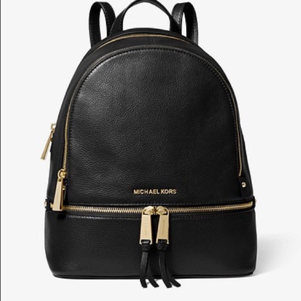 Michael Kors Medium Backpack Black and Gold